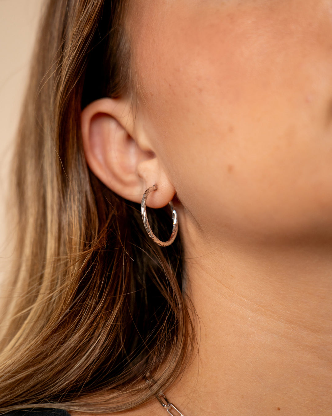 Anita Textured Hoop Earrings