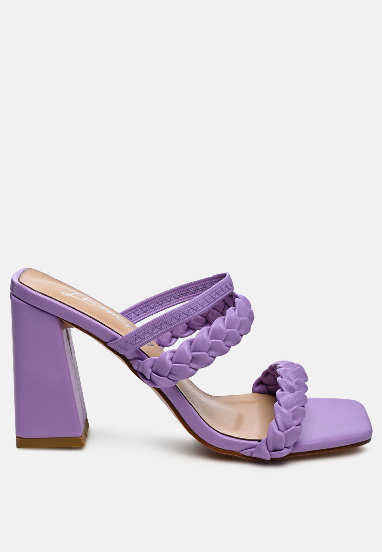 Arnie Braided Straps Block Heeled Sandals by London Rag