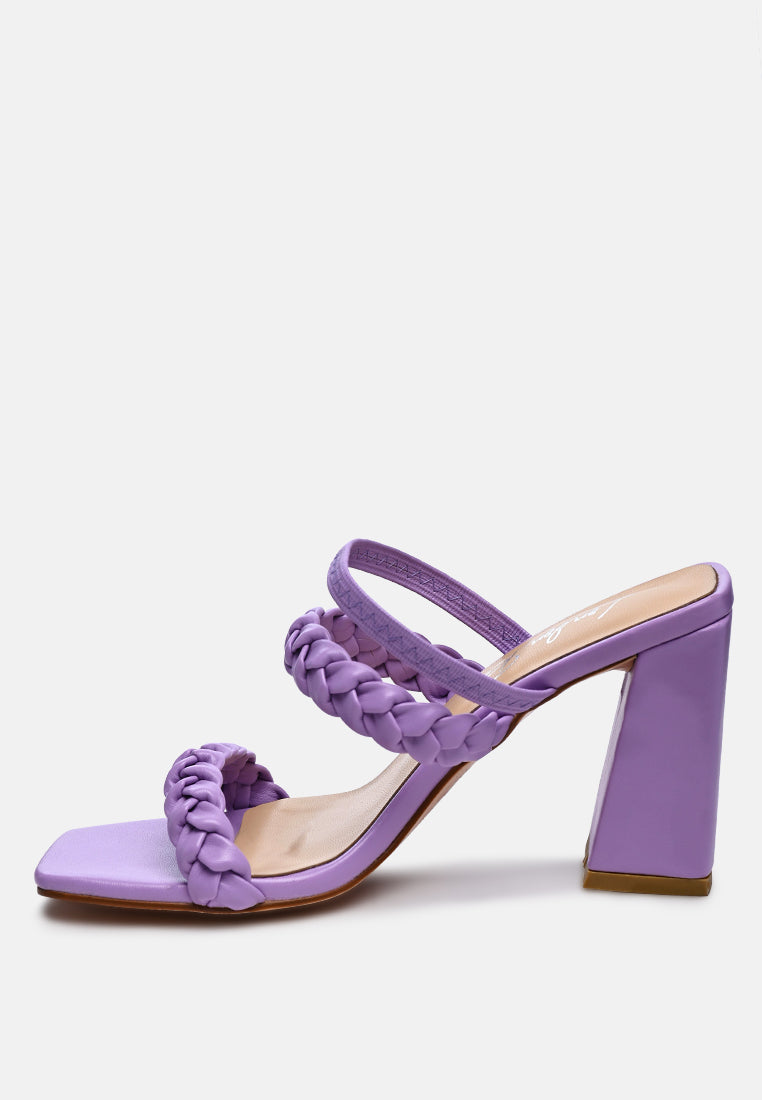 Arnie Braided Straps Block Heeled Sandals by London Rag