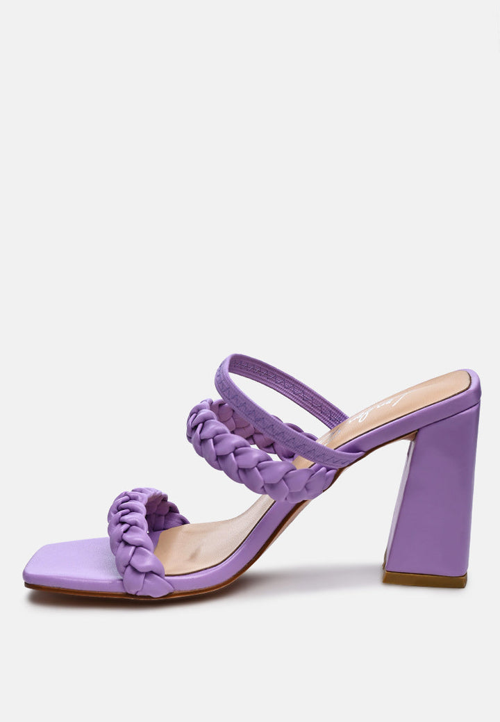 Arnie Braided Straps Block Heeled Sandals by London Rag