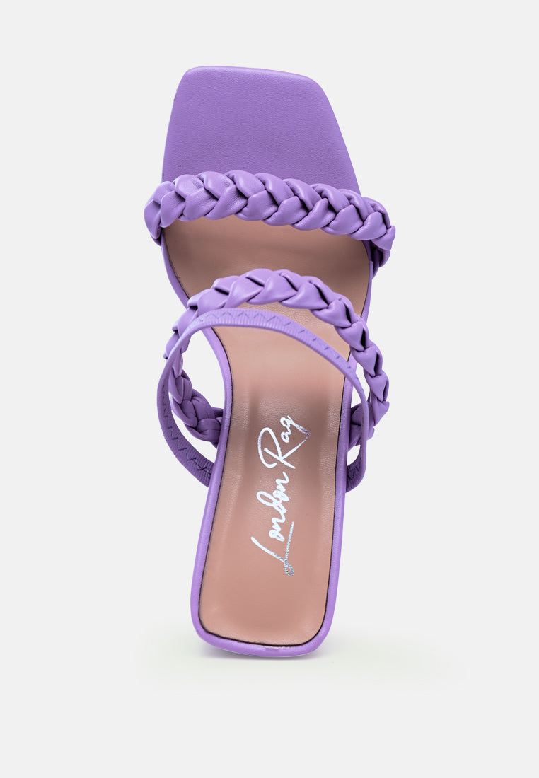 Arnie Braided Straps Block Heeled Sandals by London Rag