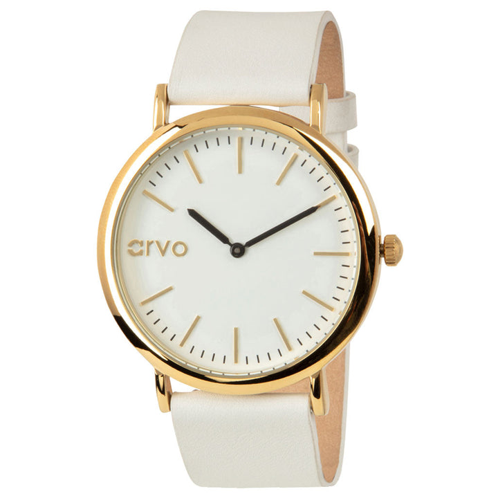 Arvo White Time Sawyer Watch | Gold | White Leather by Arvo