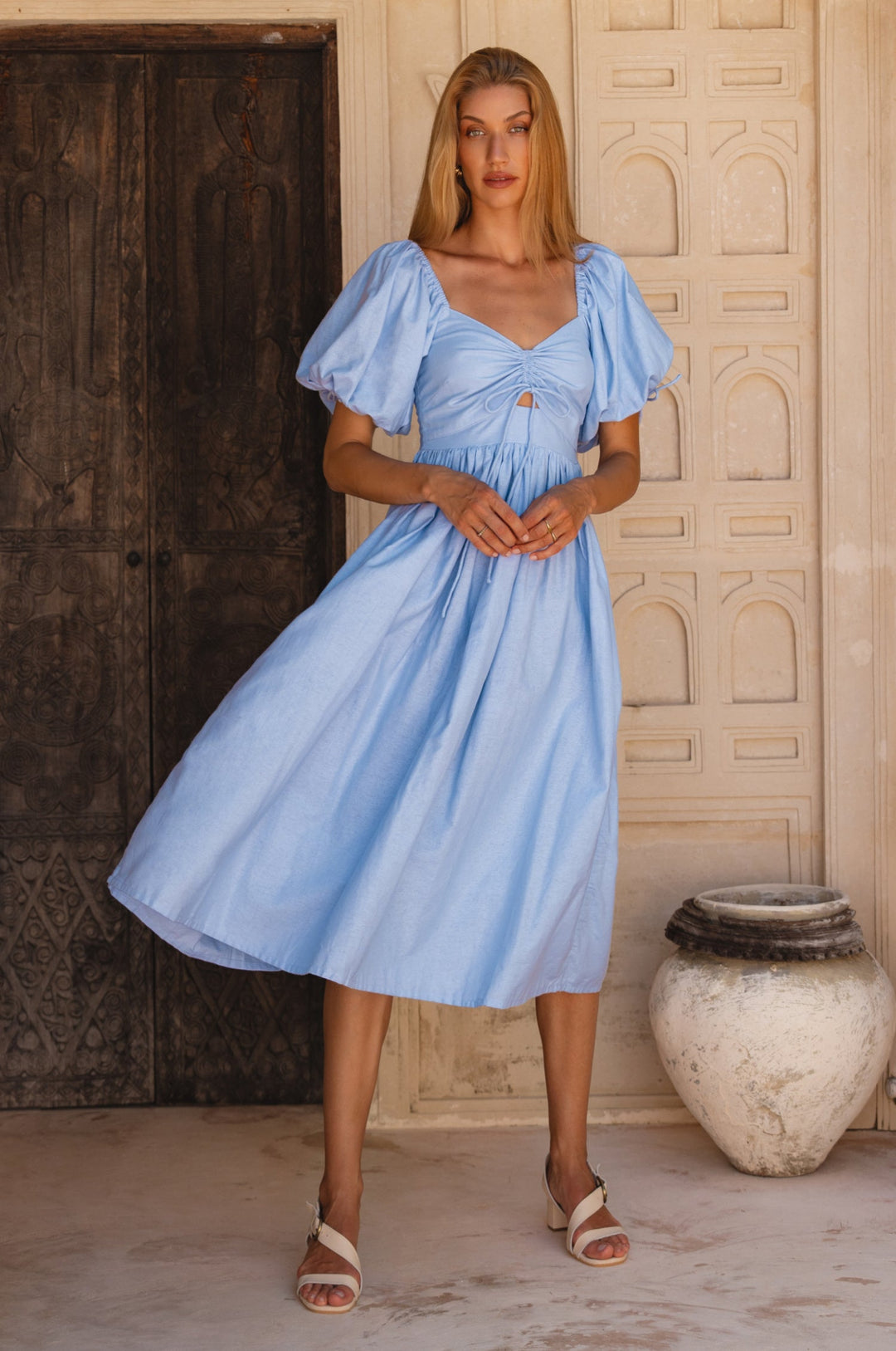 Atrani Puff Sleeve Dress by Bali Lane