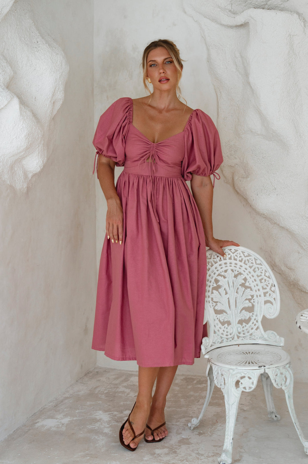 Atrani Puff Sleeve Dress by Bali Lane