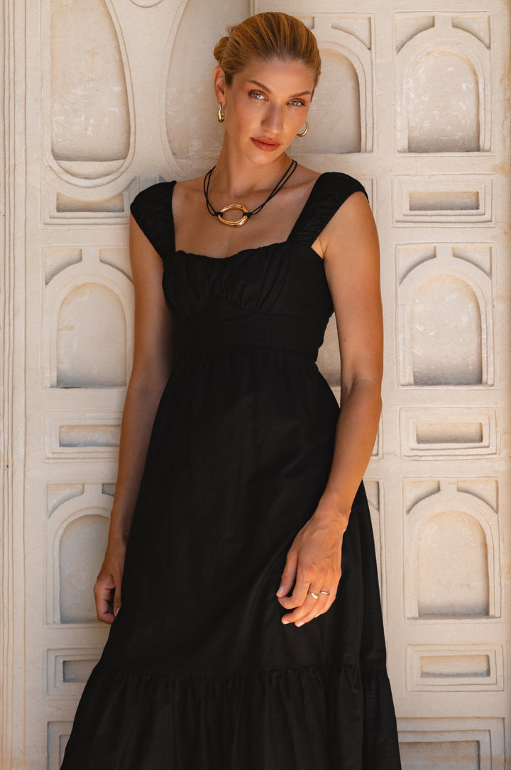 Augusta  Midi Linen Dress by Bali Lane