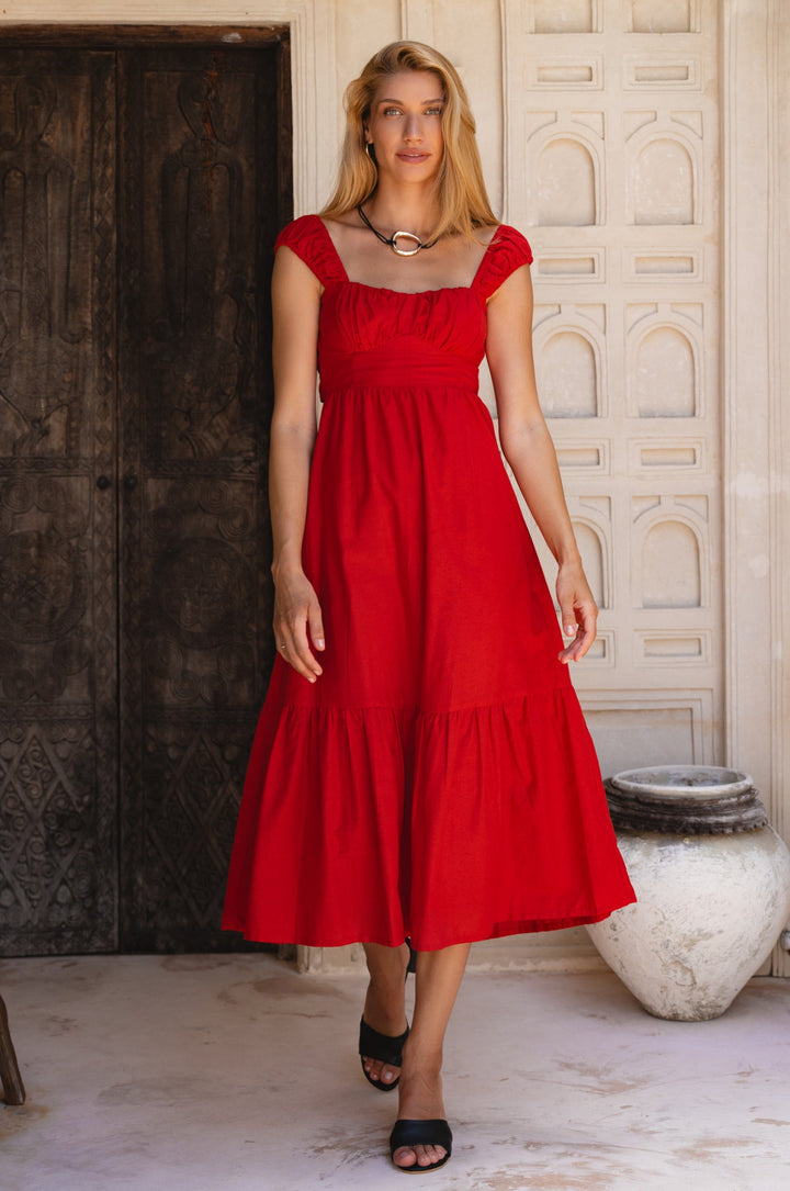 Augusta  Midi Linen Dress by Bali Lane