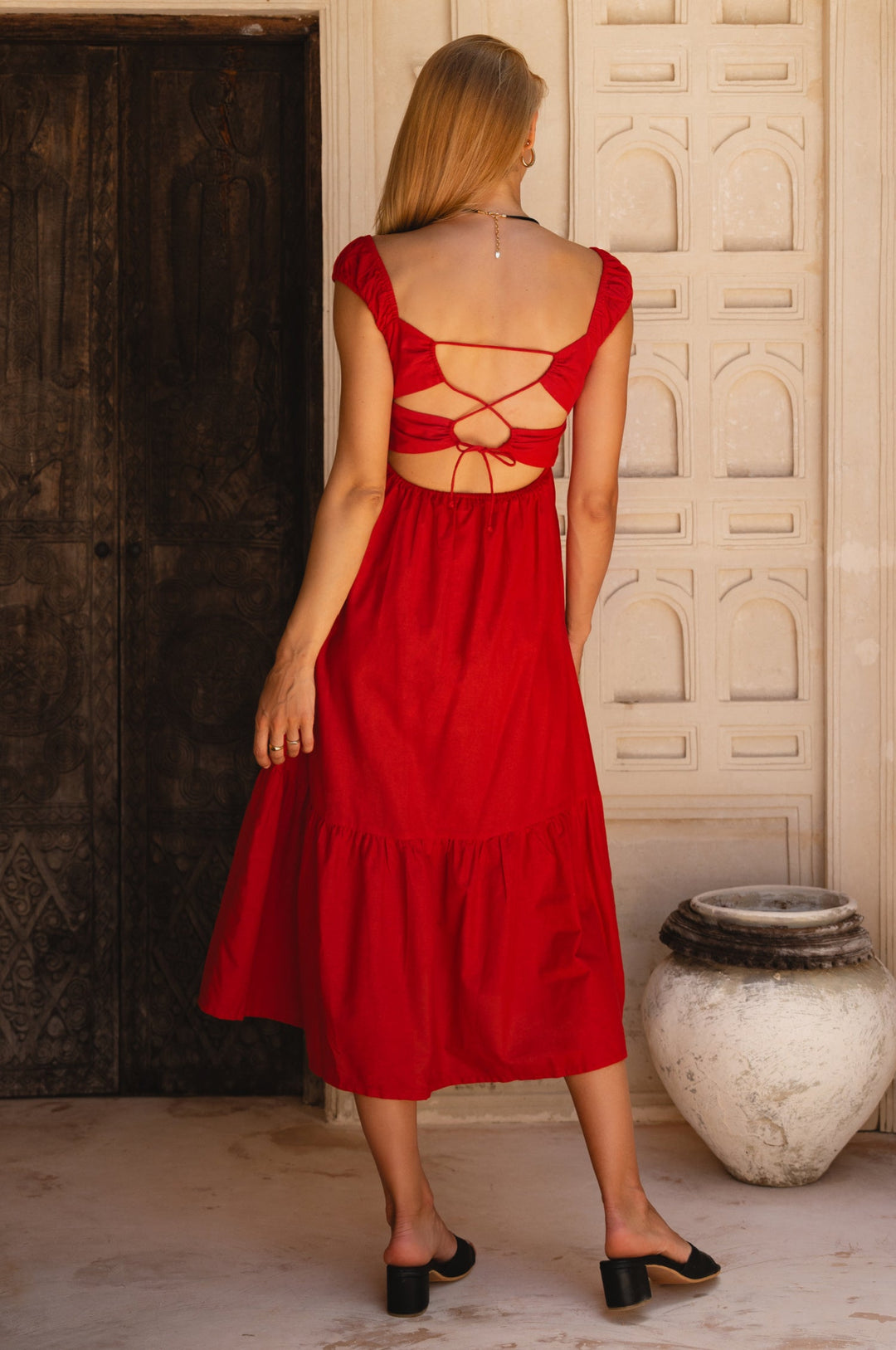 Augusta  Midi Linen Dress by Bali Lane