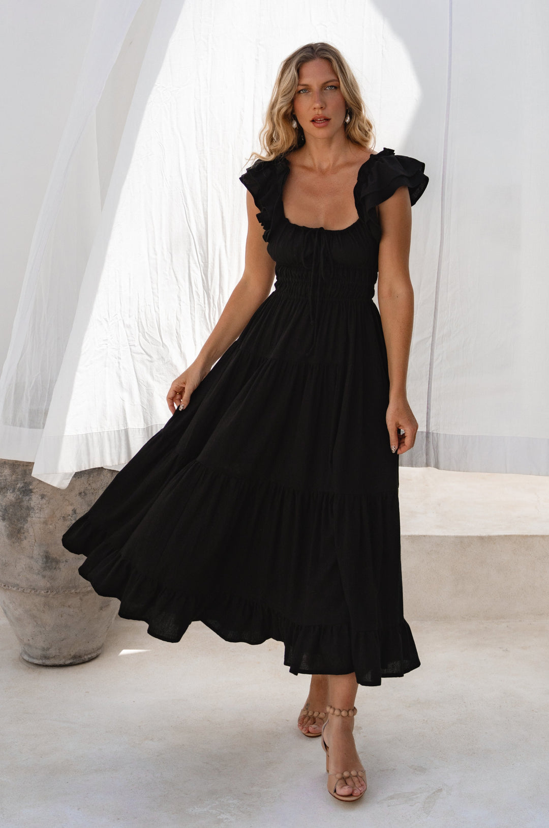 Aura Ruffled Maxi Dress by Bali ELF