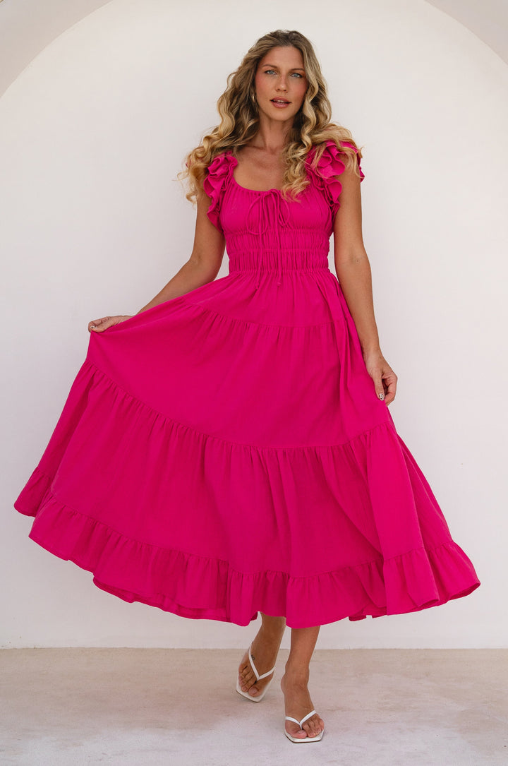 Aura Ruffled Maxi Dress by Bali ELF