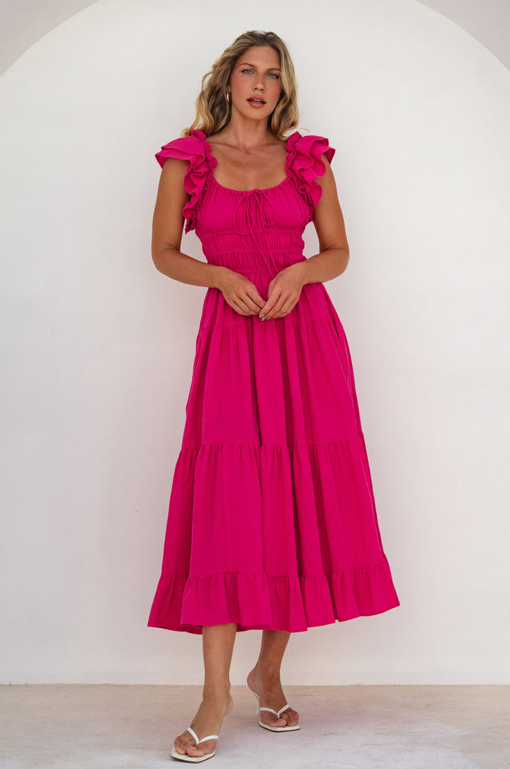 Aura Ruffled Maxi Dress by Bali ELF