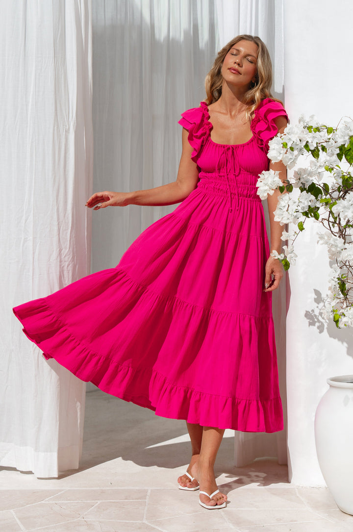 Aura Ruffled Maxi Dress by Bali ELF