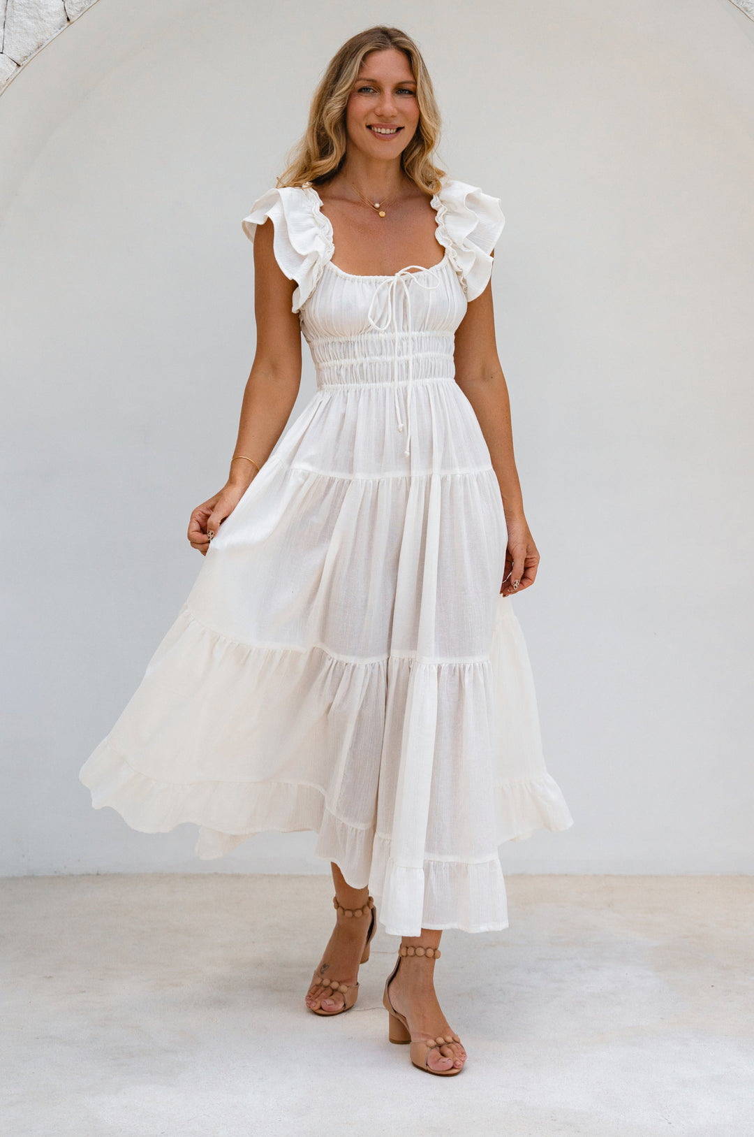 Aura Ruffled Maxi Dress by Bali ELF