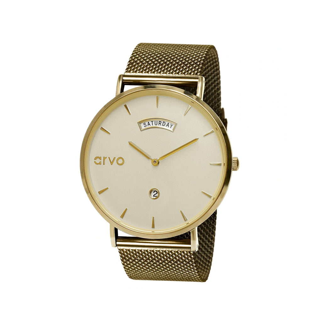 Arvo Gold Awristacrat Watch - Gold Mesh by Arvo