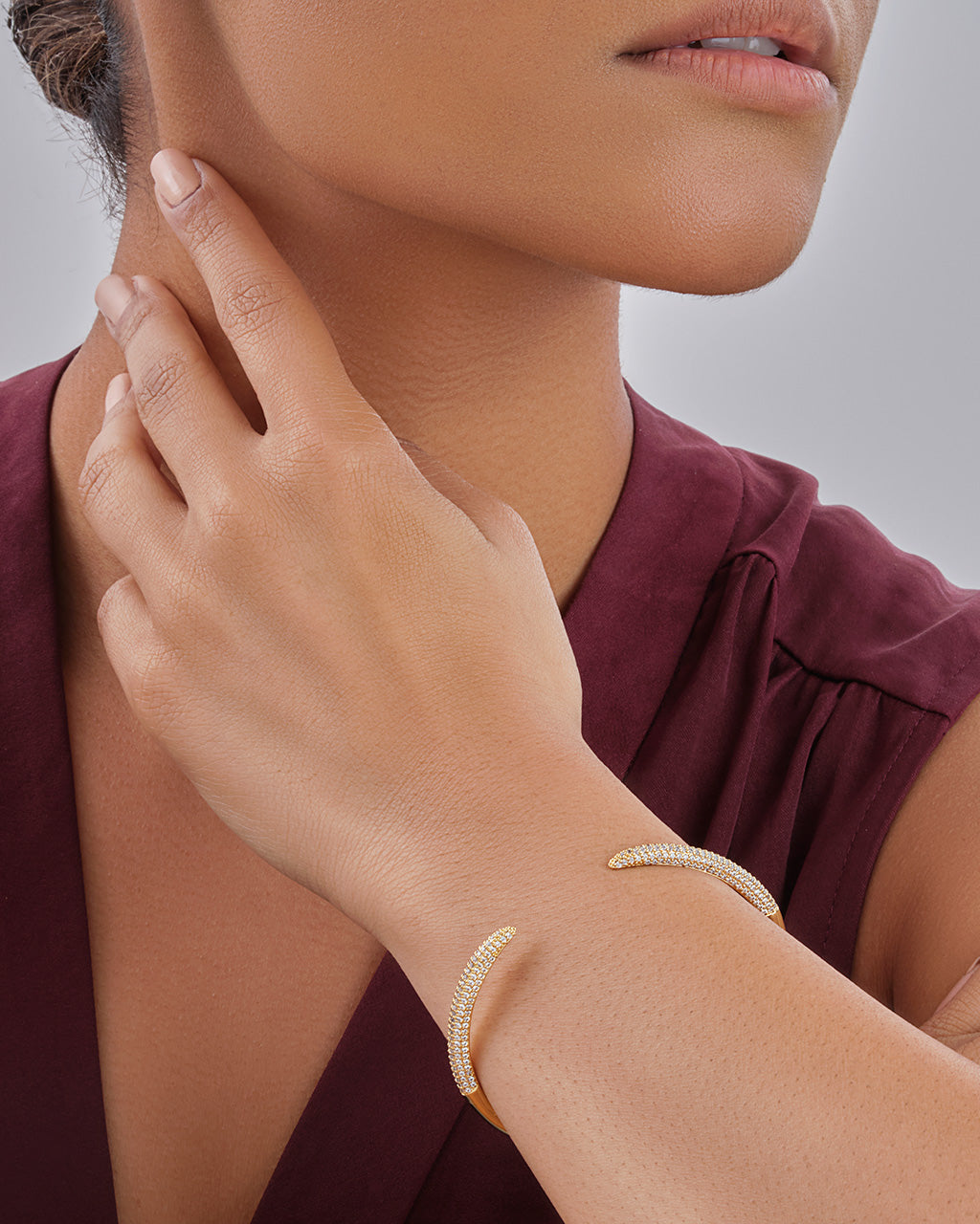 CZ Open Spike Cuff Bracelet by Sterling Forever