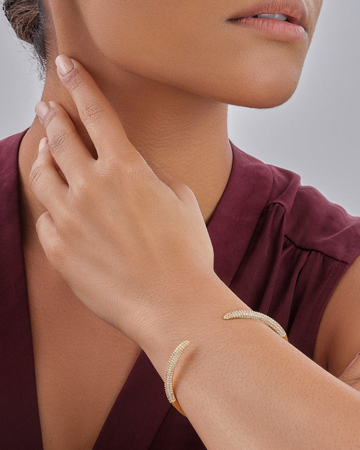 CZ Open Spike Cuff Bracelet by Sterling Forever
