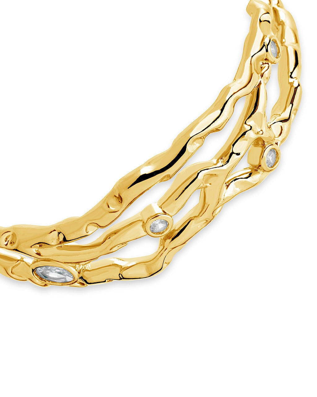 Tully CZ Molten Metal Cuff Bracelet by Sterling Forever