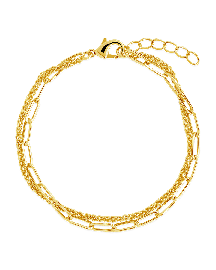Emery Layered Paperclip & Curb Chain Bracelet