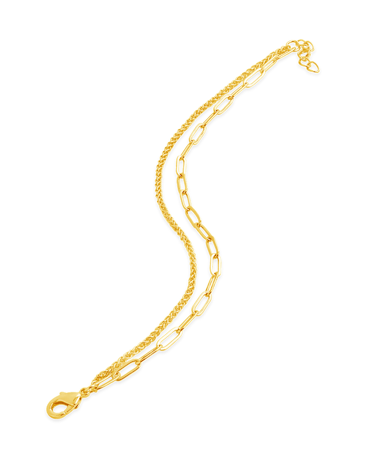 Emery Layered Paperclip & Curb Chain Bracelet