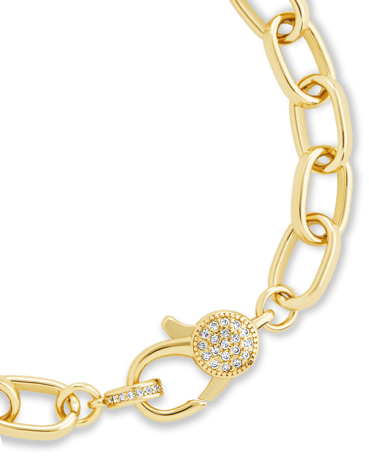 Tove CZ Clasp & Paperclip Chain Bracelet