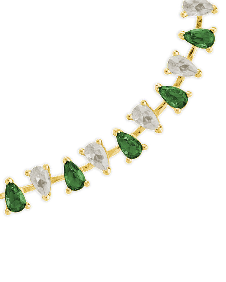 Emerald Pear Cut Tennis Bracelet