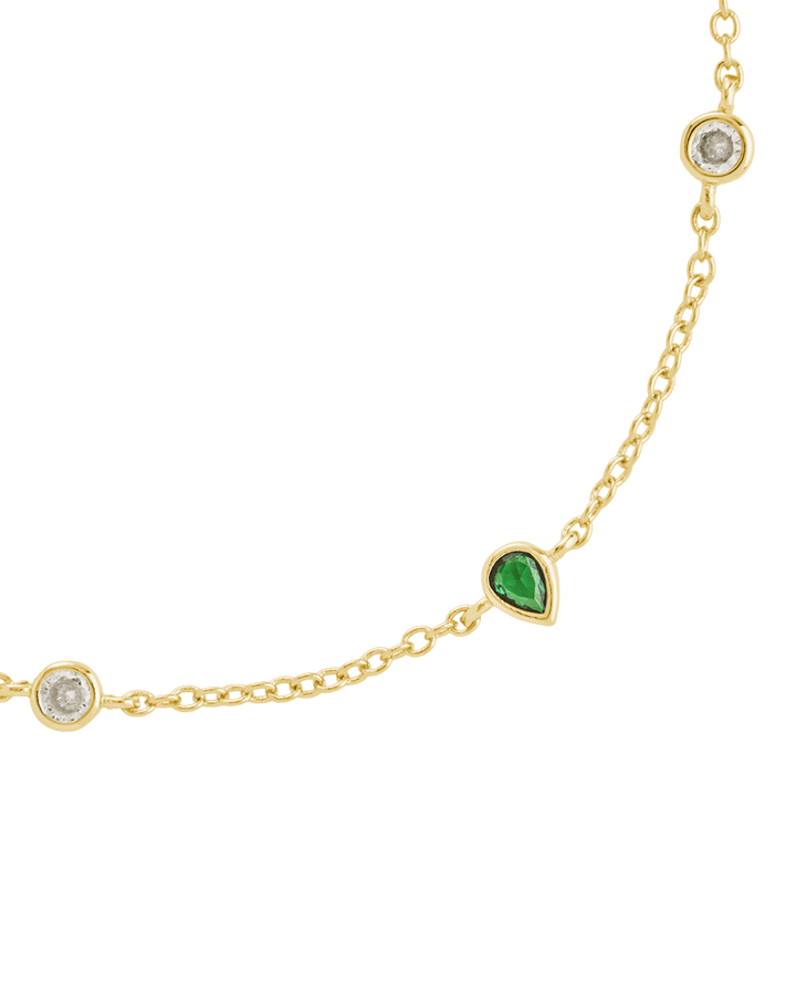 Pear and Round CZ Station Bracelet