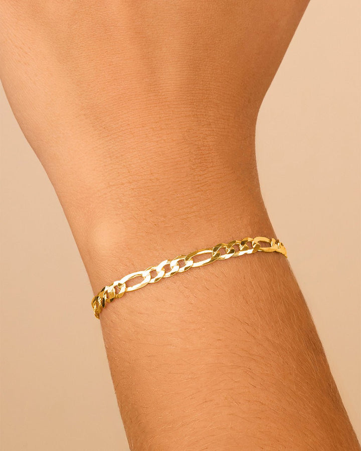 Silver Figarro Dainty Chain Bracelet
