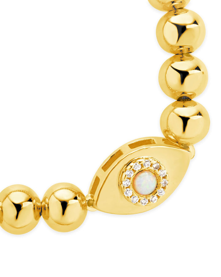 Davey Opal & CZ Evil Eye Beaded Bracelet by Sterling Forever