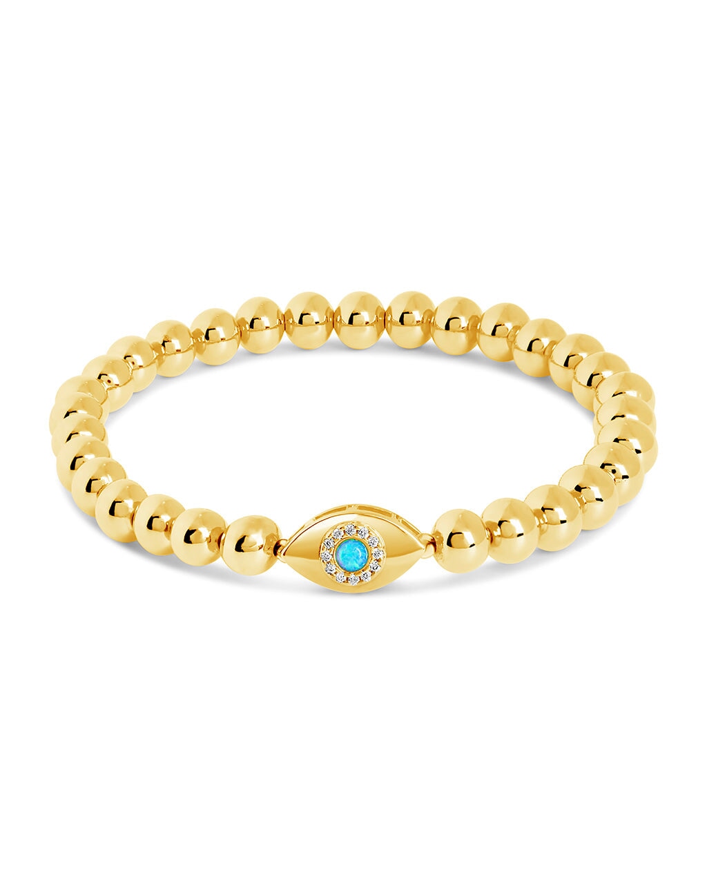 Davey Opal & CZ Evil Eye Beaded Bracelet by Sterling Forever