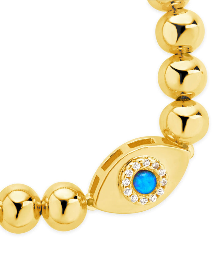 Davey Opal & CZ Evil Eye Beaded Bracelet by Sterling Forever