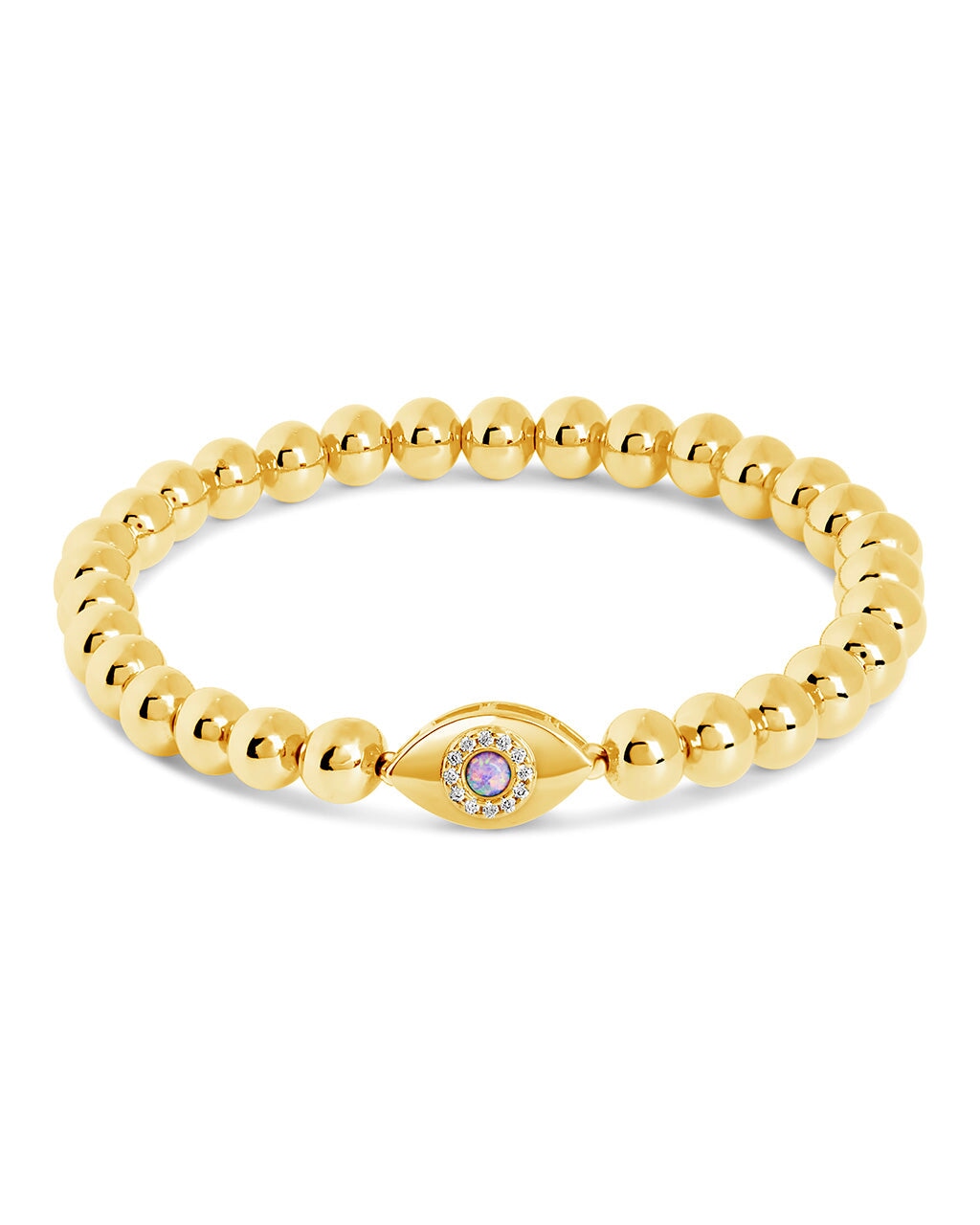 Davey Opal & CZ Evil Eye Beaded Bracelet by Sterling Forever