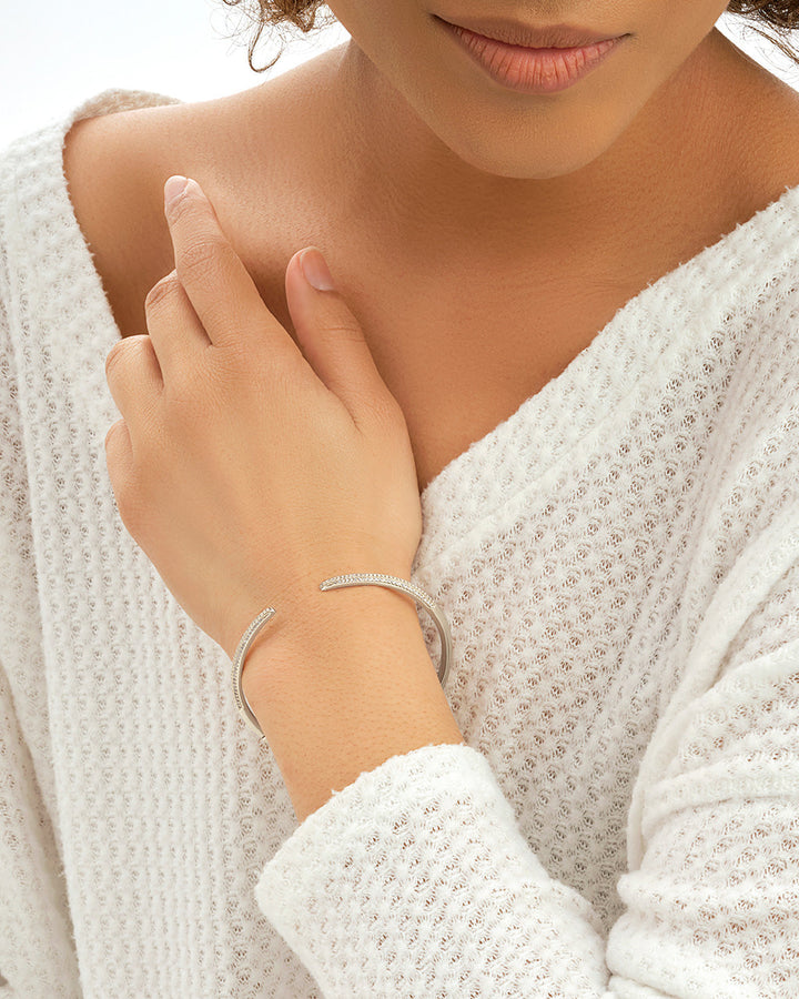 CZ Open Spike Cuff Bracelet by Sterling Forever