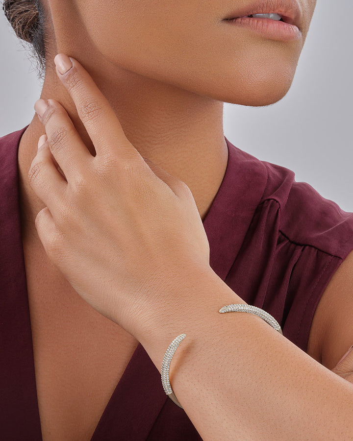 CZ Open Spike Cuff Bracelet by Sterling Forever
