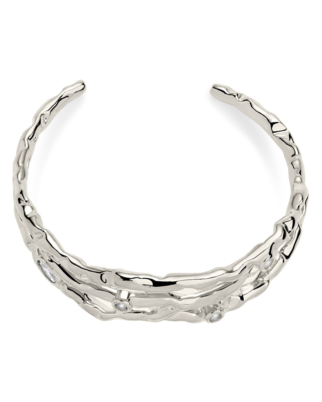 Tully CZ Molten Metal Cuff Bracelet by Sterling Forever