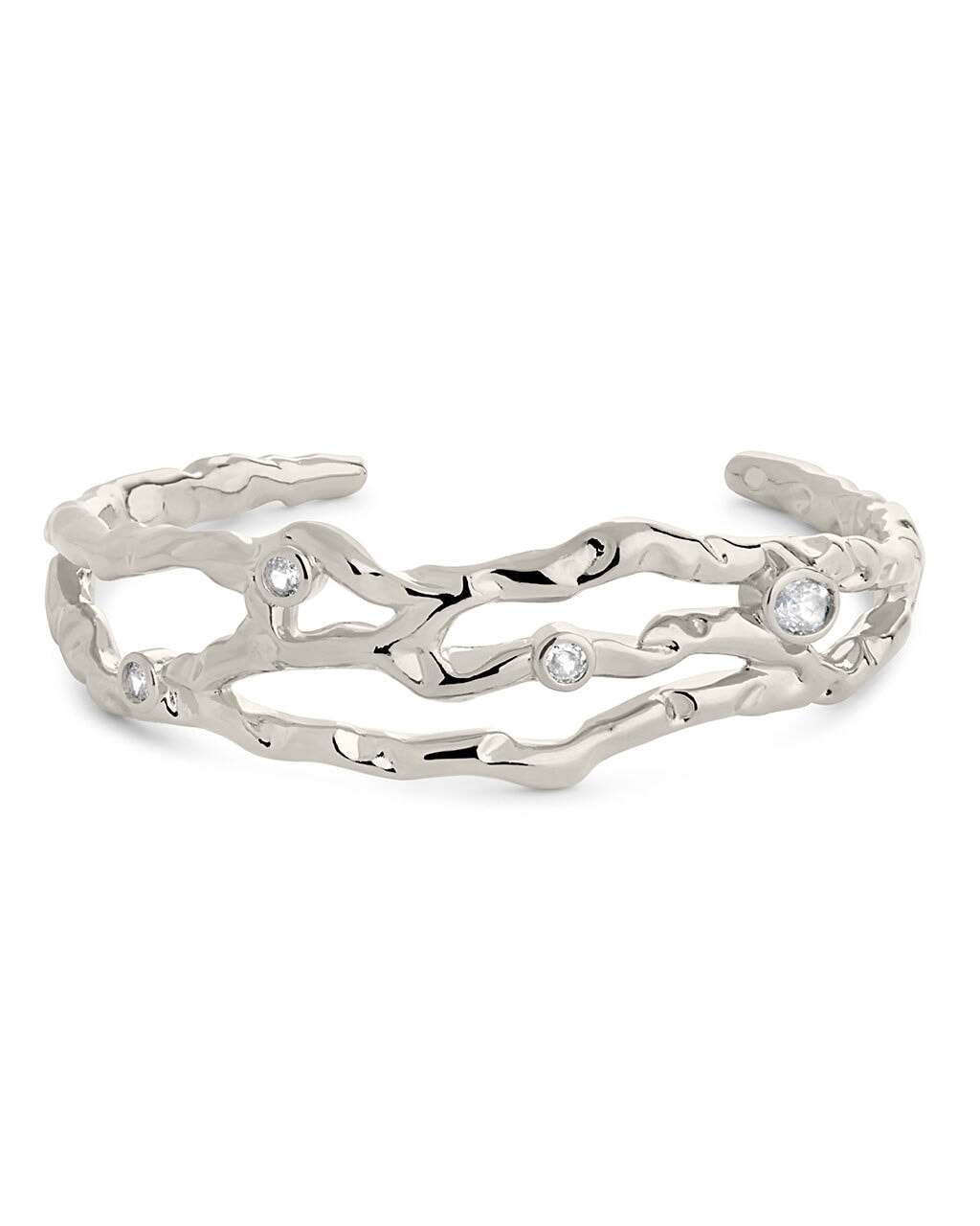 Tully CZ Molten Metal Cuff Bracelet by Sterling Forever