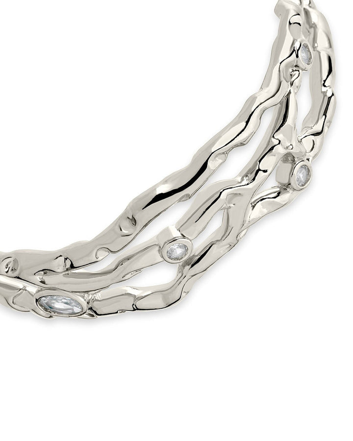 Tully CZ Molten Metal Cuff Bracelet by Sterling Forever