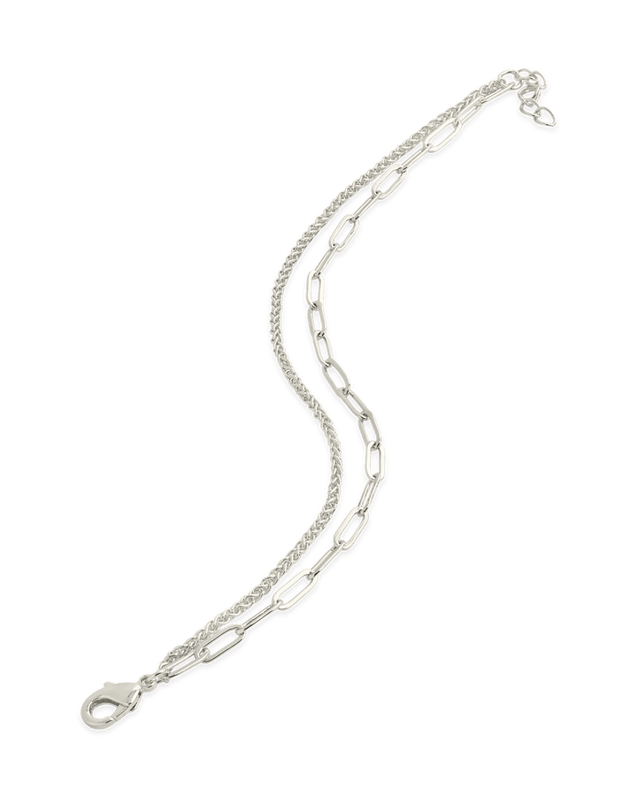Emery Layered Paperclip & Curb Chain Bracelet