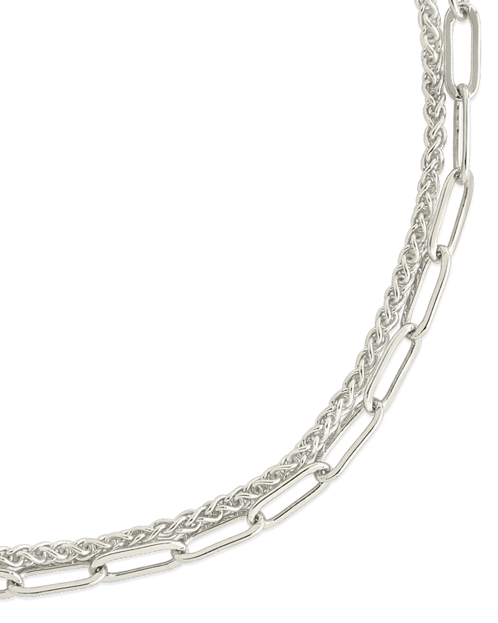 Emery Layered Paperclip & Curb Chain Bracelet