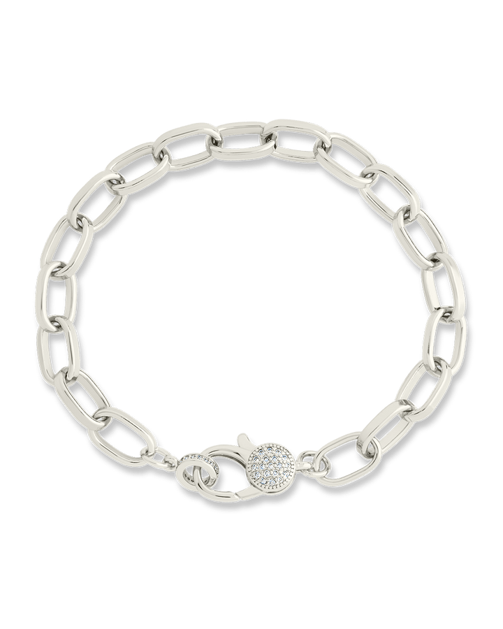 Tove CZ Clasp & Paperclip Chain Bracelet