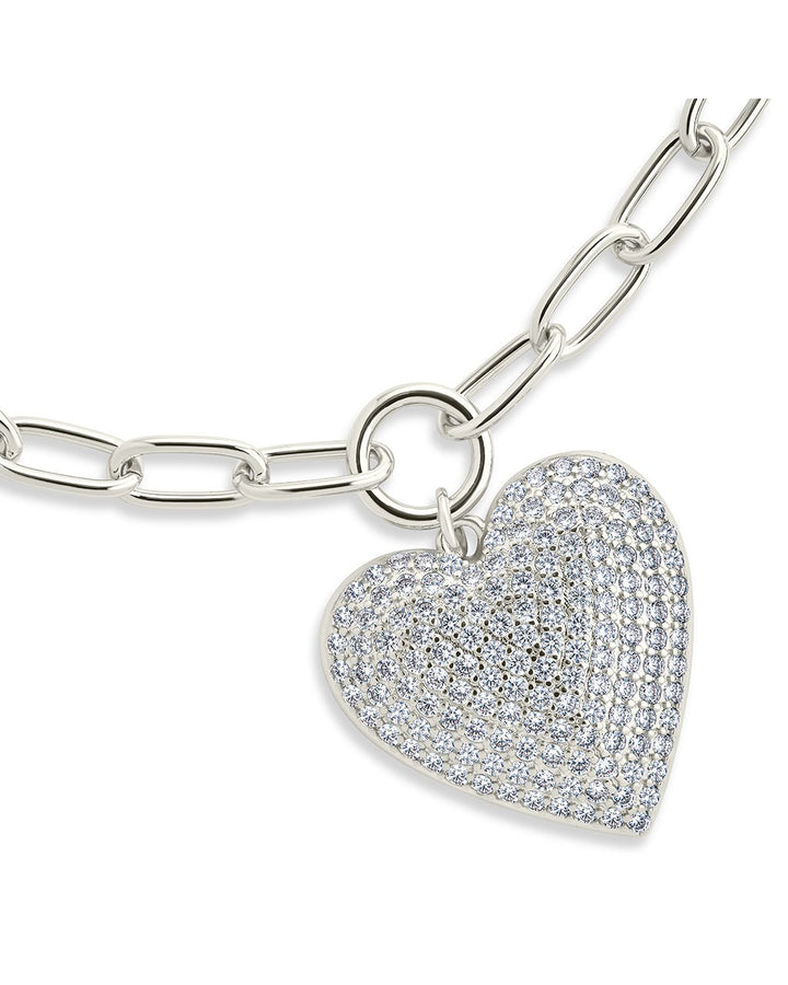 Disco Heart CZ Statement Bracelet