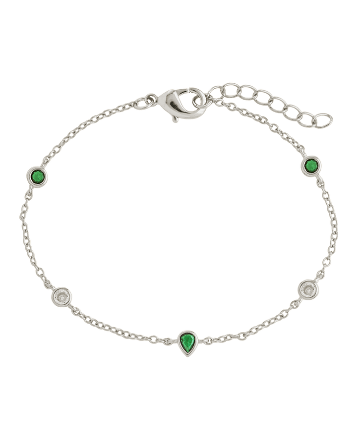 Pear and Round CZ Station Bracelet