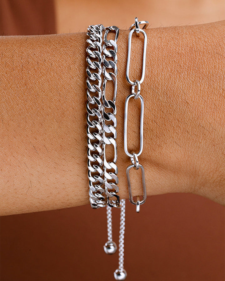 Layered Chain Bolo Bracelet
