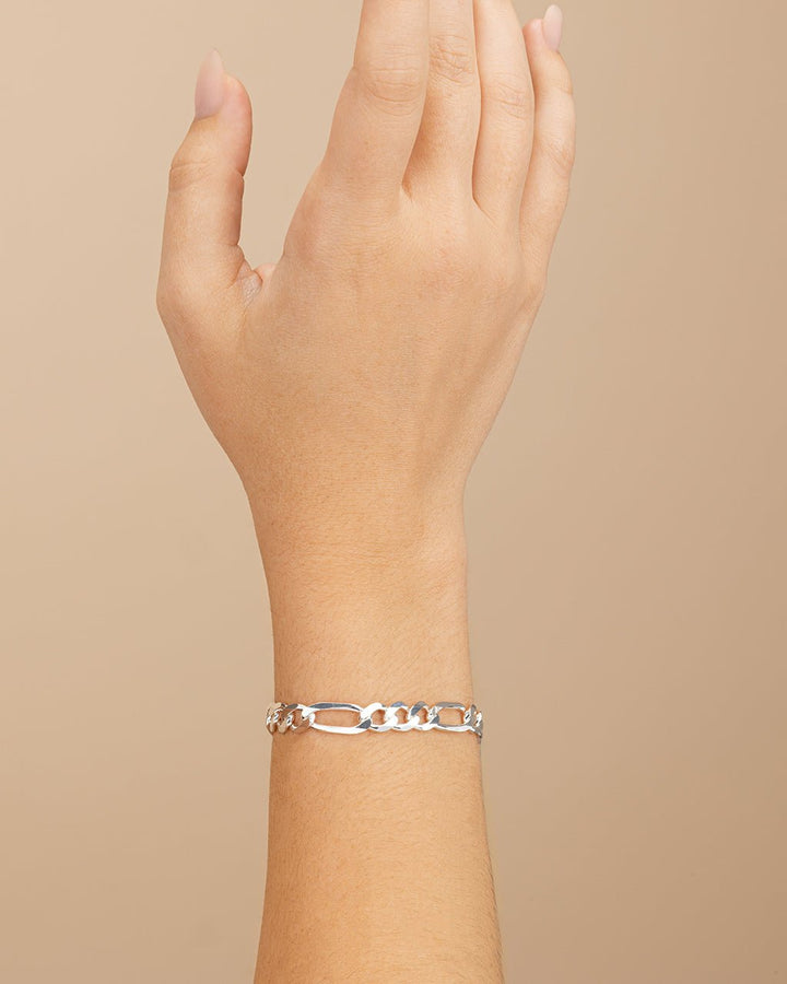 Silver Figarro Dainty Chain Bracelet