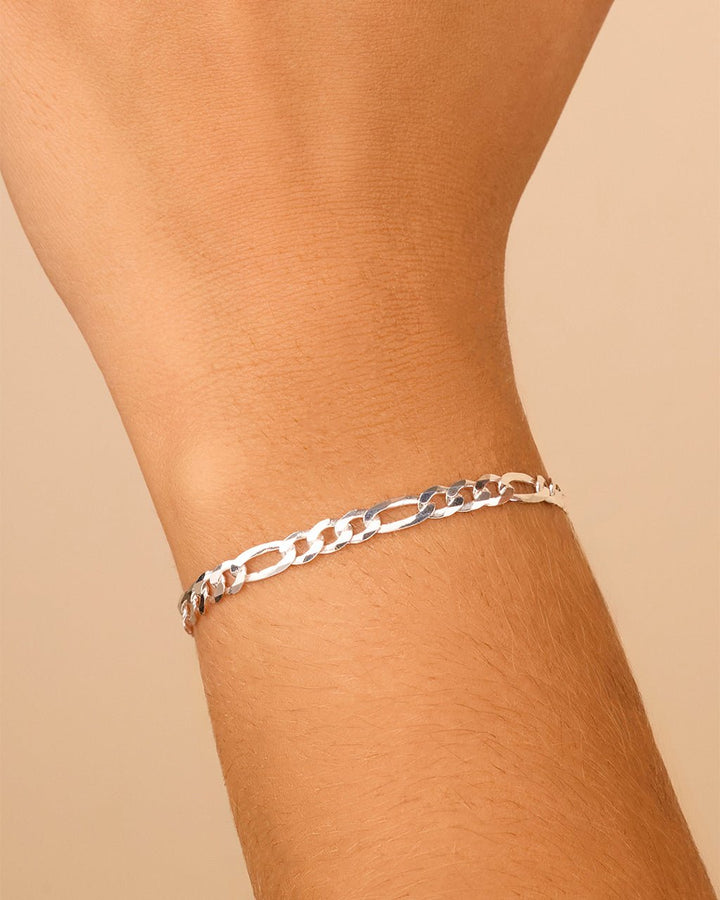 Silver Figarro Dainty Chain Bracelet
