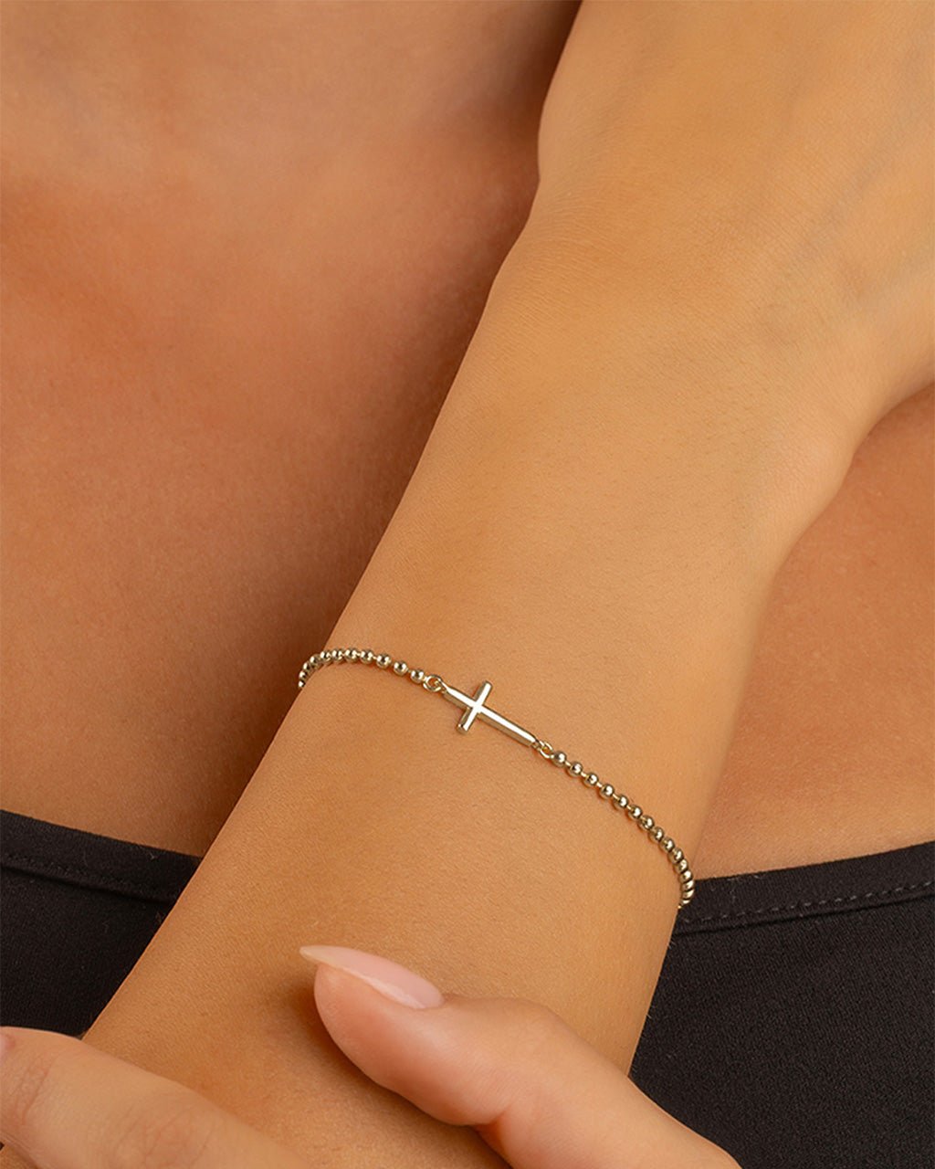Kelsey Beaded Cross Bracelet