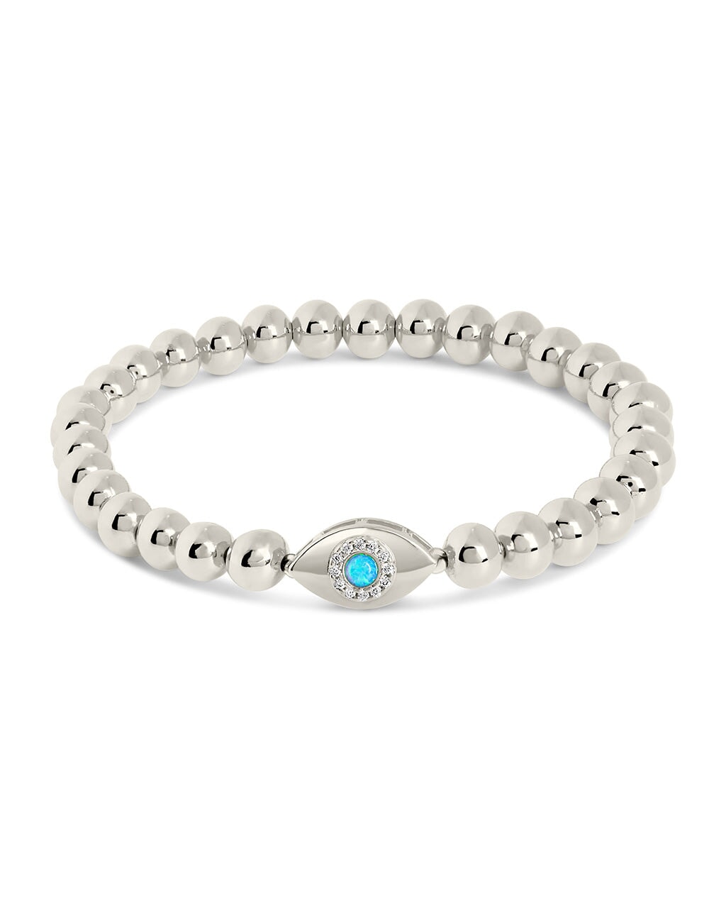 Davey Opal & CZ Evil Eye Beaded Bracelet by Sterling Forever