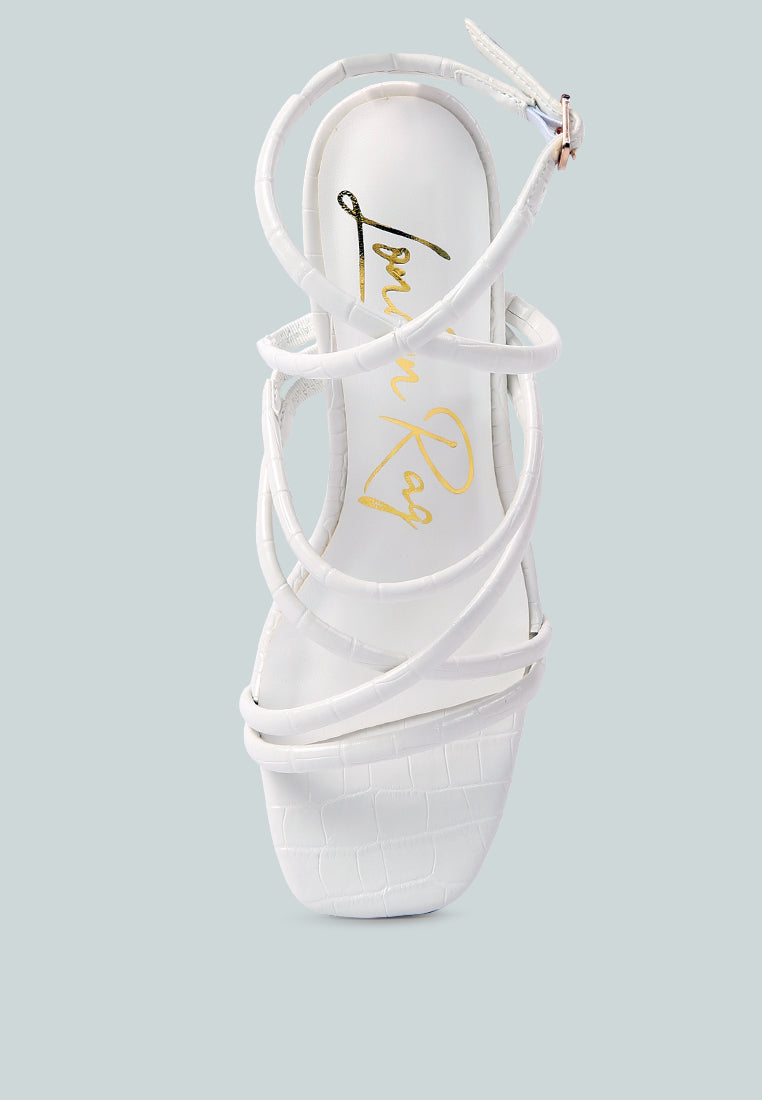 beam tips strappy chunky platform high heel sandals by London Rag