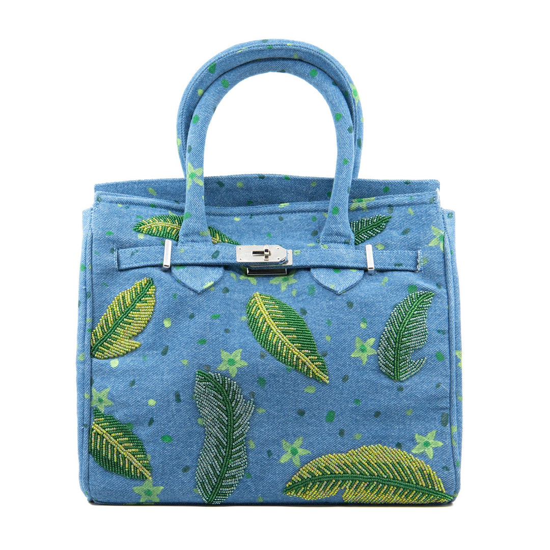 Denim Leaves Tote by Tiana New York