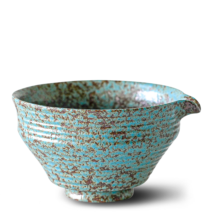 Blue Matcha Bowl with Spout by Aprika Life
