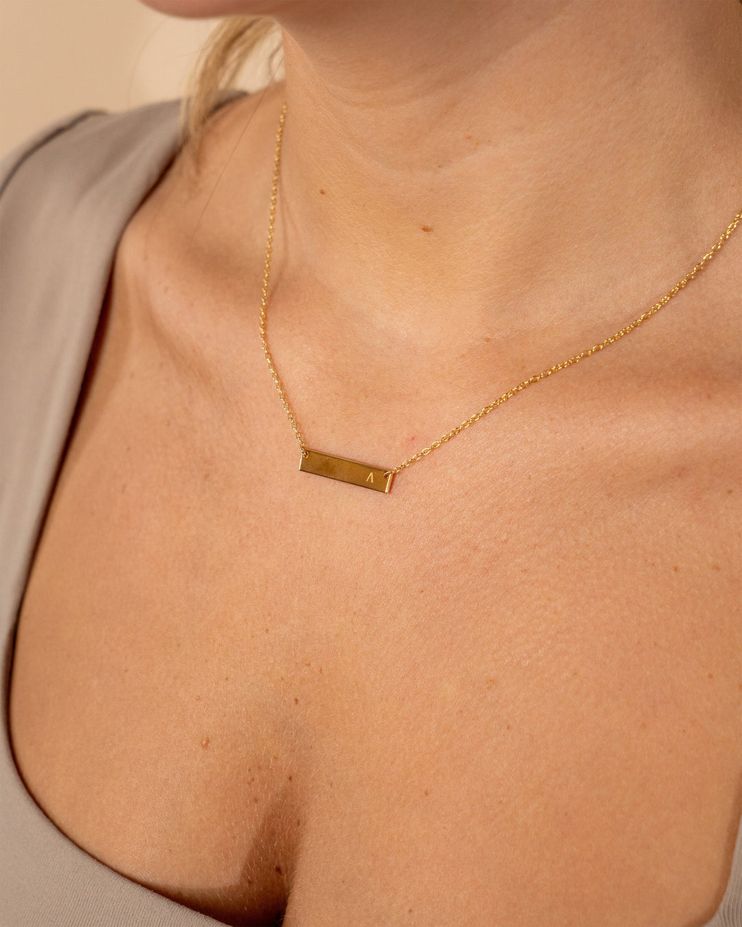 Bar Initial Necklace