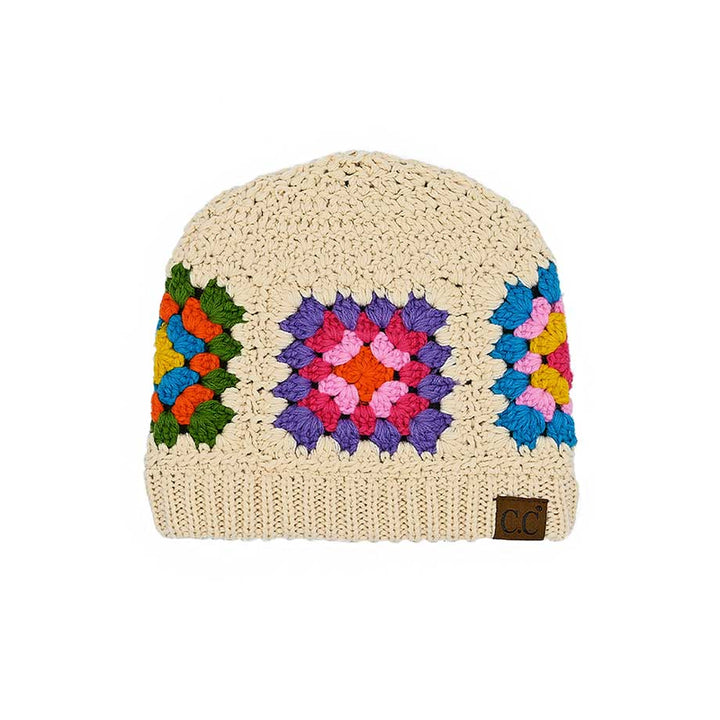 C.C Multi Color Crochet Beanie by Madeline Love